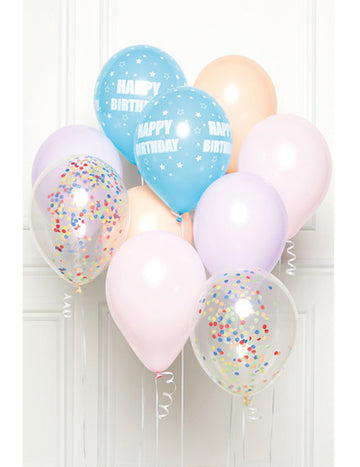 Kytice 10 pastelových latexových balónků k narozeninám 27 cm vícebarevné