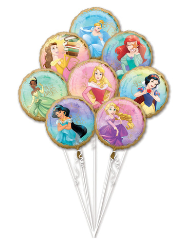 Kytice 8 fóliových balónků Disney princezen