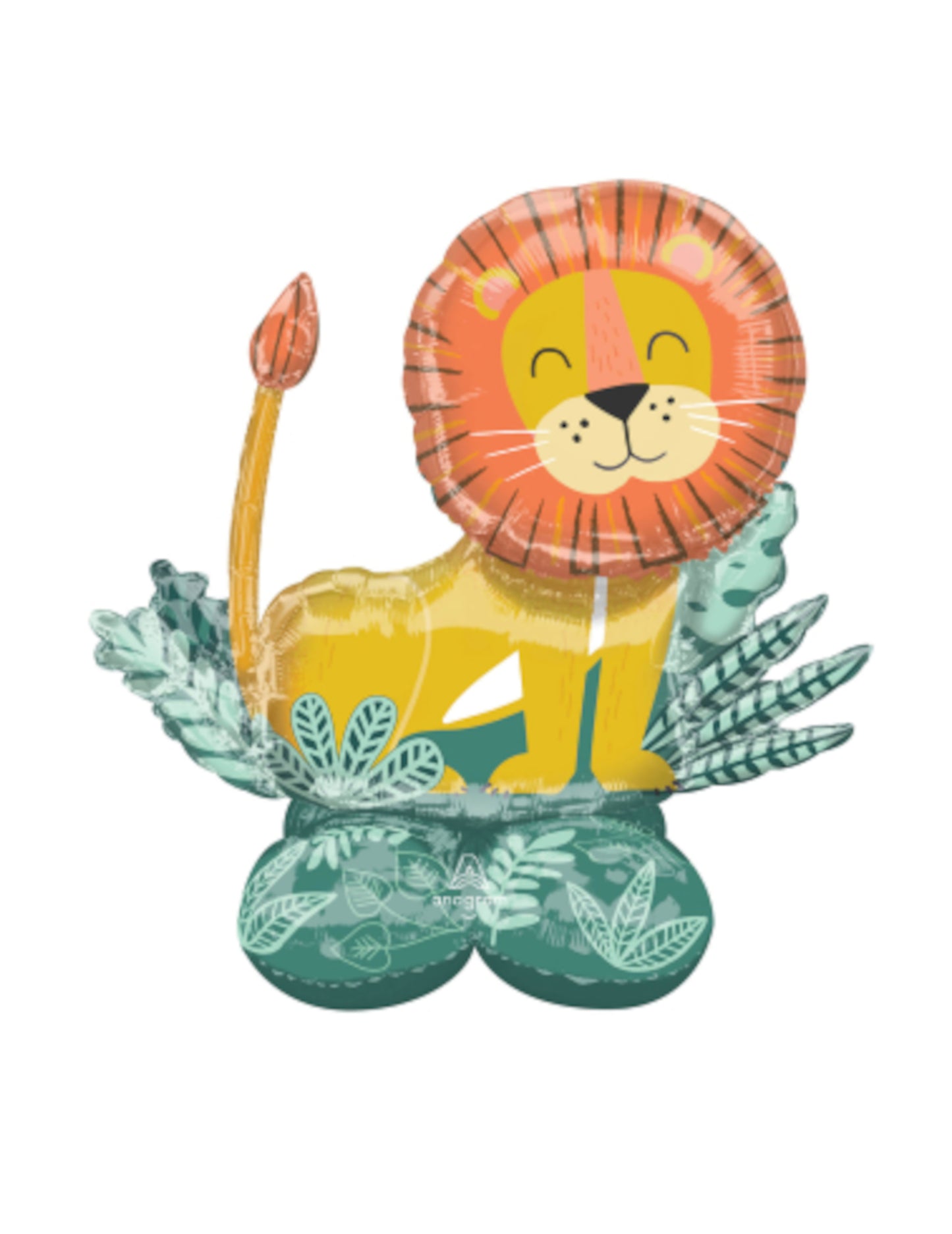 Airloonz lion dostane divoký obří hliníkový balón 114 x 110 cm, dekorace z džungle