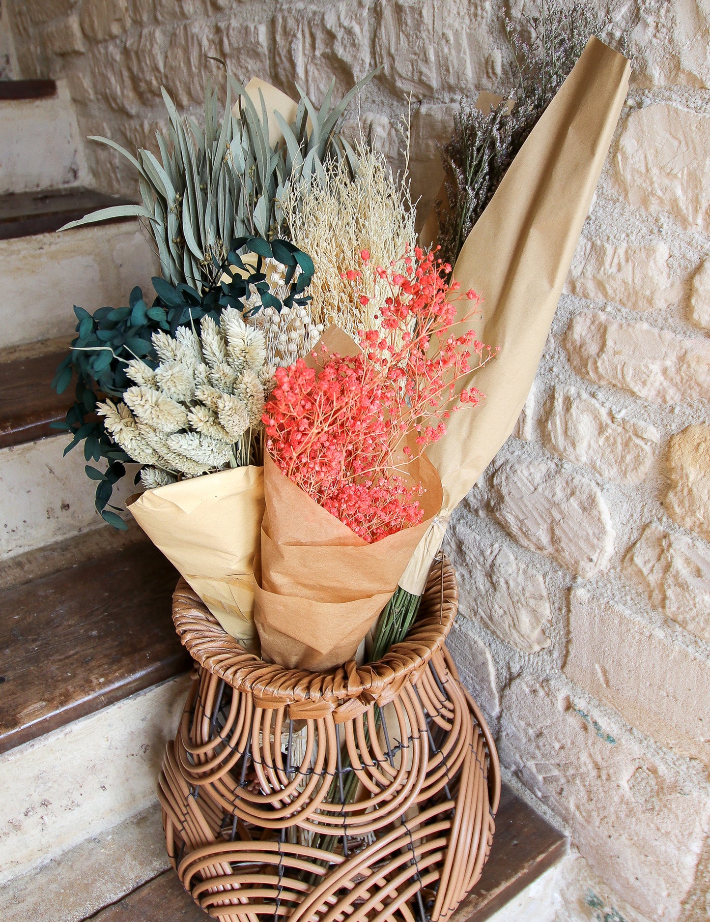 Kytice sušené růžové gypsophily 25g na ozdobu