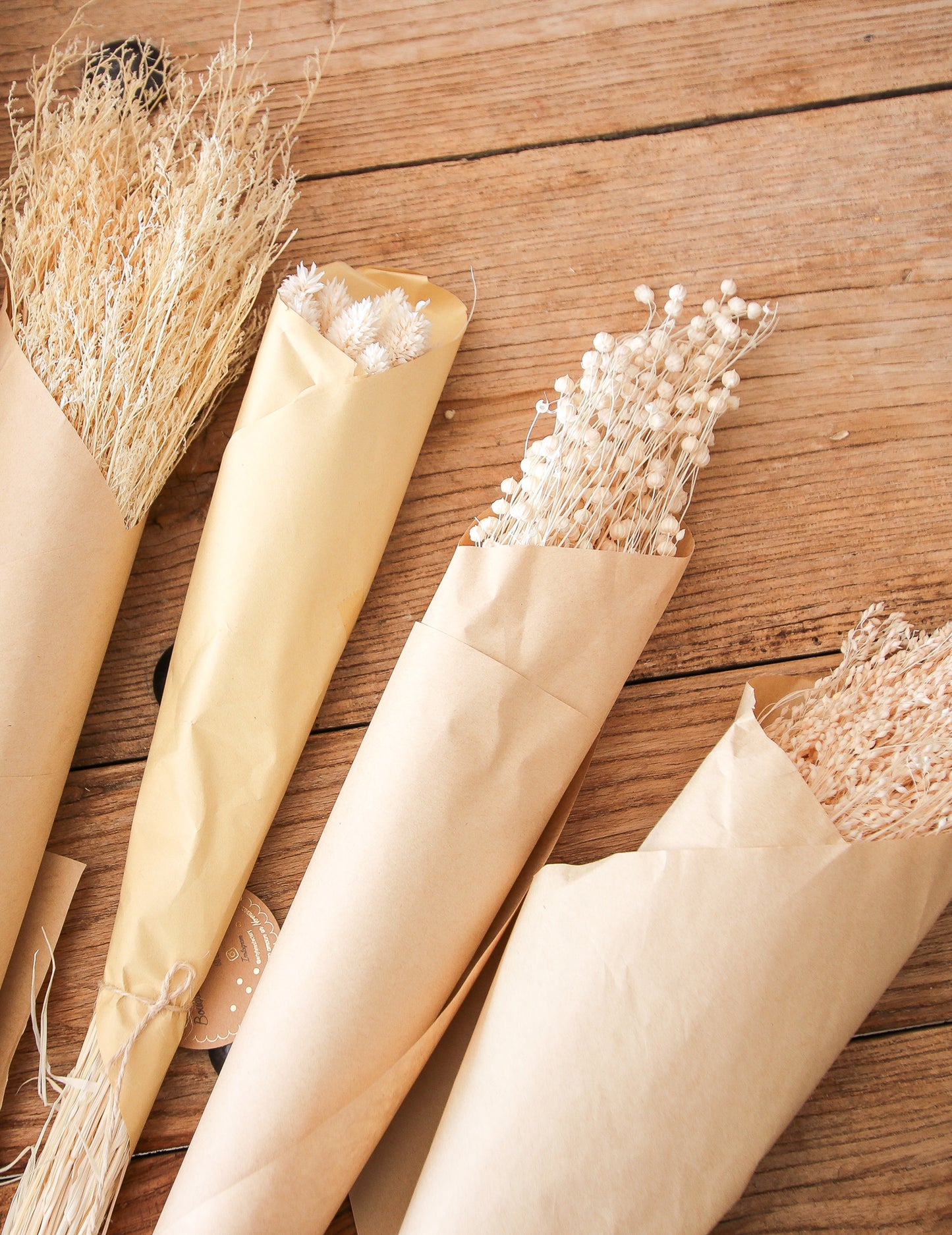 Kytice z přírodního sušeného prádla 50 gr 70 cm bohémská výzdoba