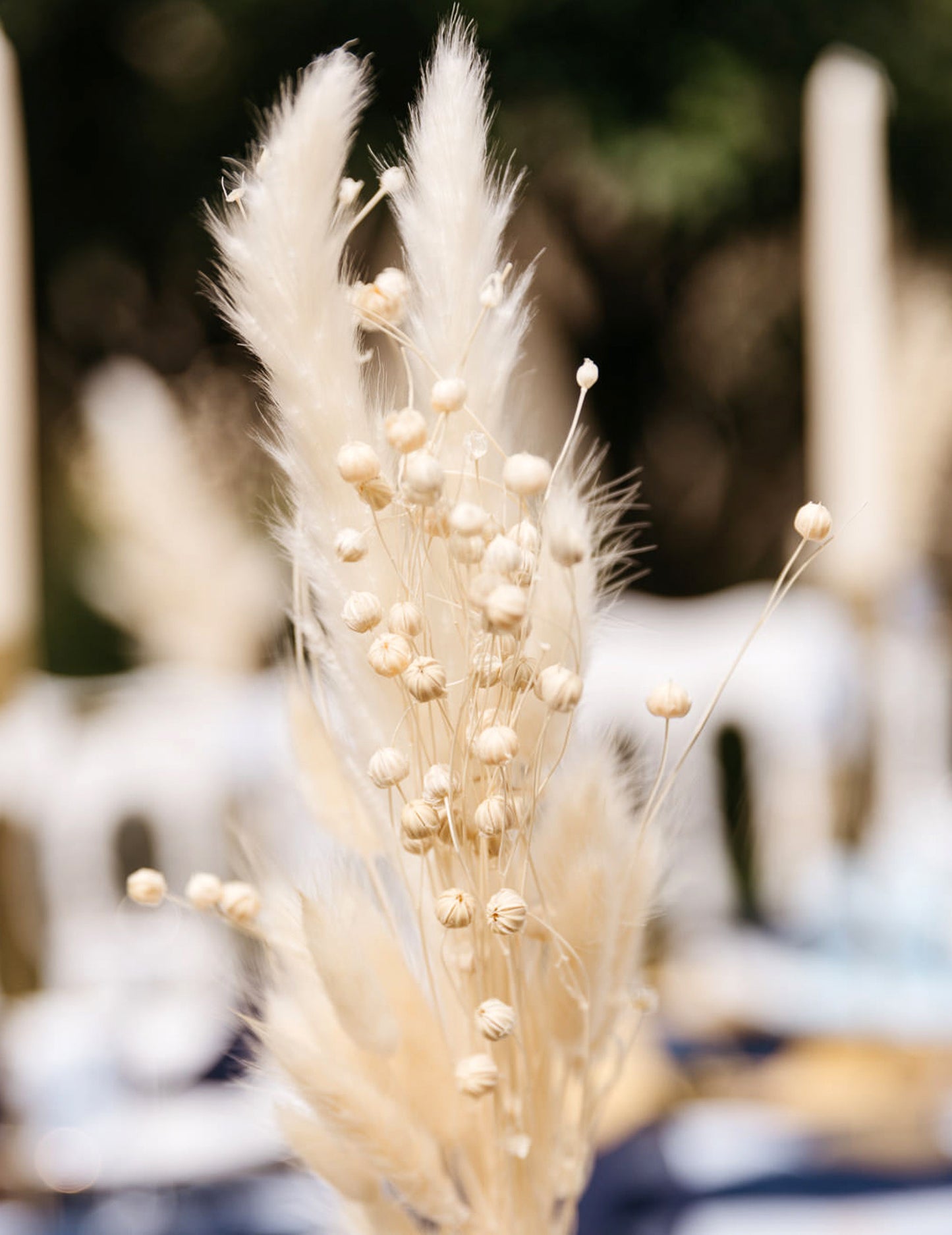 Kytice z přírodního sušeného prádla 50 gr 70 cm bohémská výzdoba