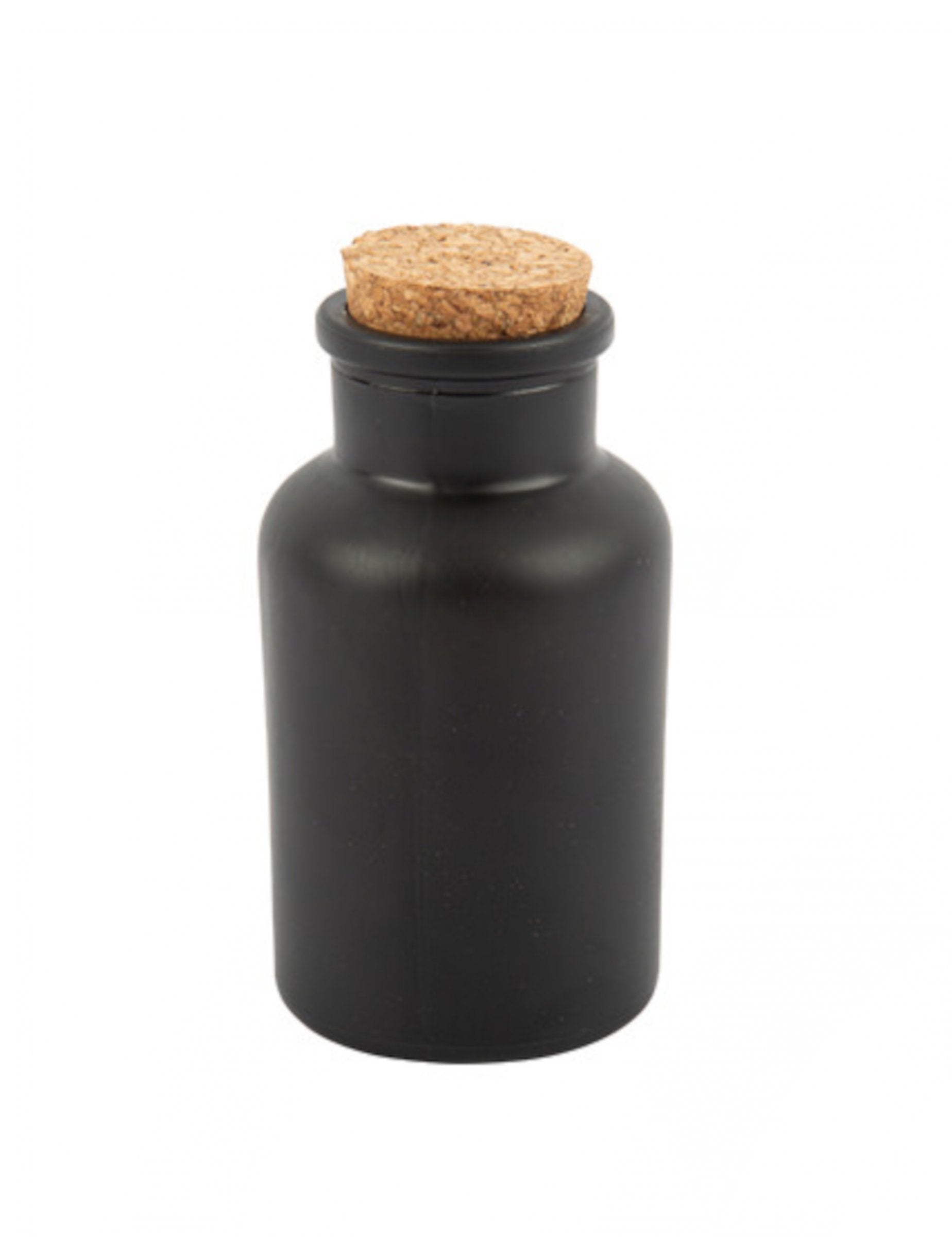 Bouteille apothicaire pour décoration noire mat avec bouchon liège