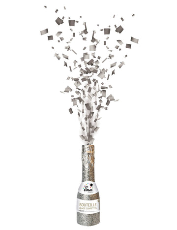 Stříbrná láhev s konfetami - dělo 16 cm