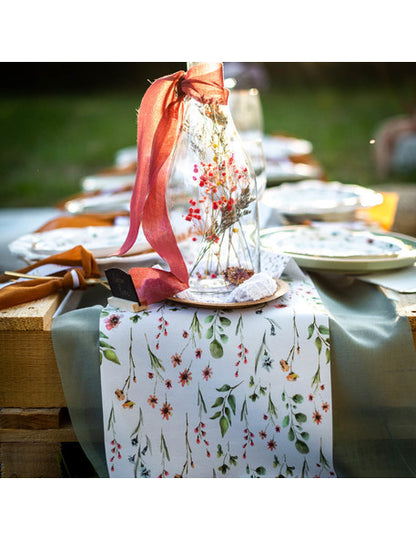 Láhev s barevnými sušenými květy 12 x 32 cm středobodem