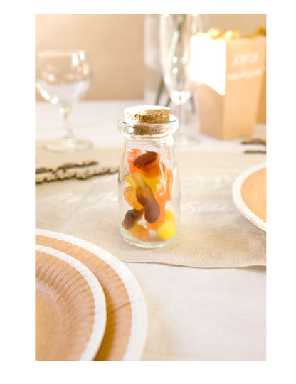 Skleněná korková láhev 9.5 cm transparentní pro tyčinku