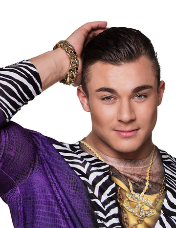 Bracelet bling bling pour adulte doré à gros maillons