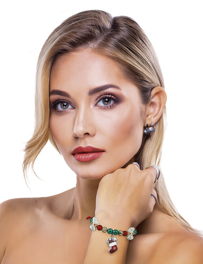 Vánoční punčochový náramek