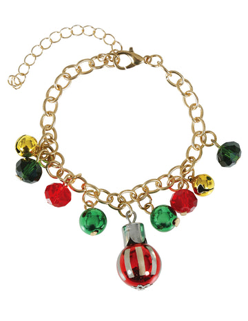 Kovový náramek s vánočními ozdobami