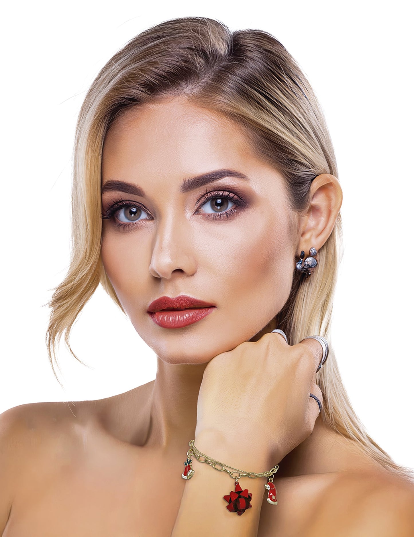 Kovový náramek s vánočním vzorem