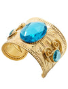 Bracelet reine du Nil pour femme doré avec pierres bleues