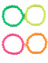Bracelets lot de 4 multicolores pour adulte verts roses et orange