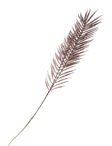 Větev kapradí z růžového zlata 1 m třpytivá s flitry