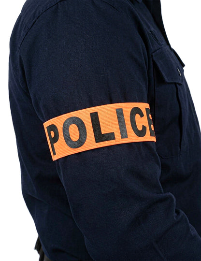 Odnungshüter Polizei-Armbinde Accessoire für Erwachsene schwarz-orange