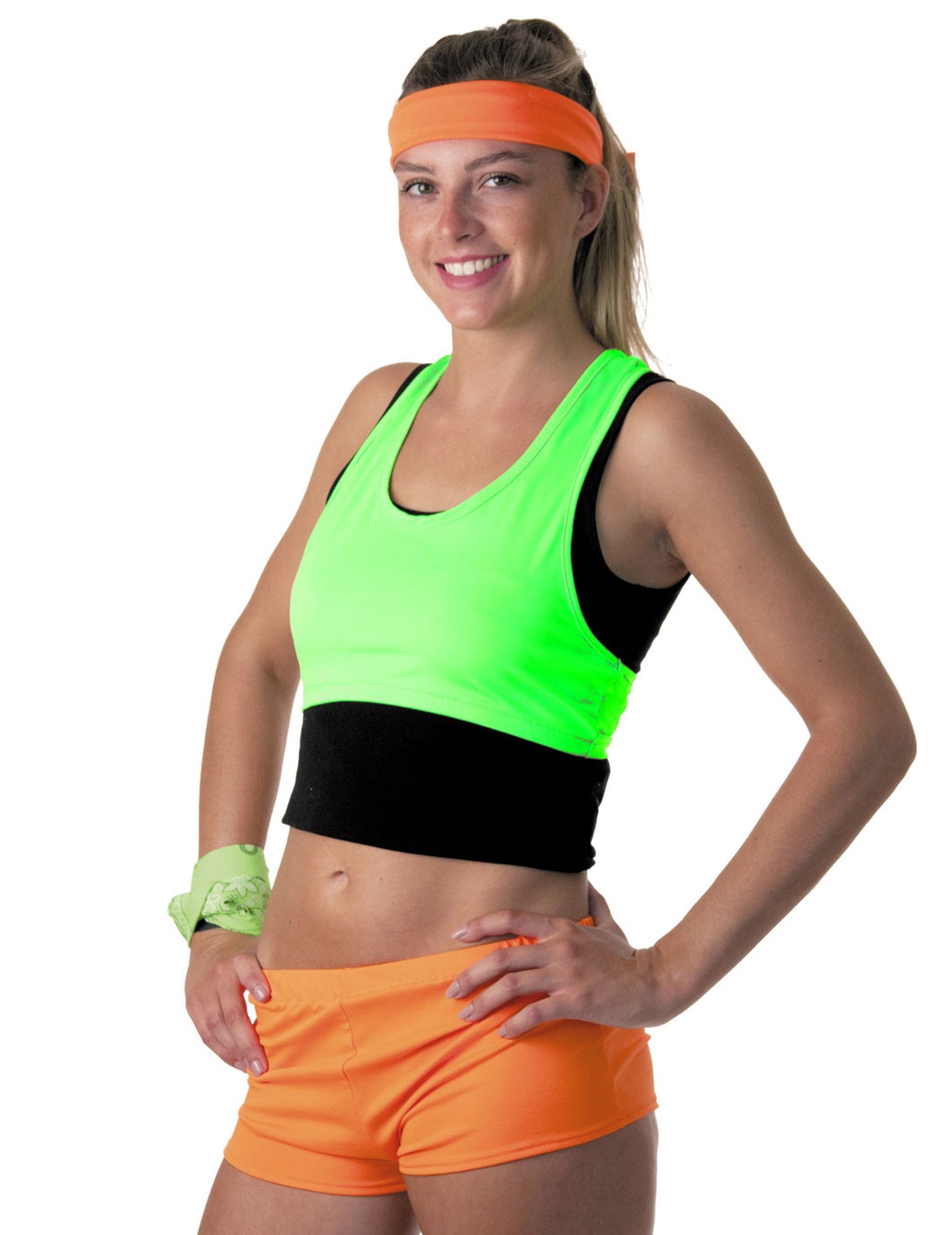 Brassière vert fluo pour femme vert fluo et noir