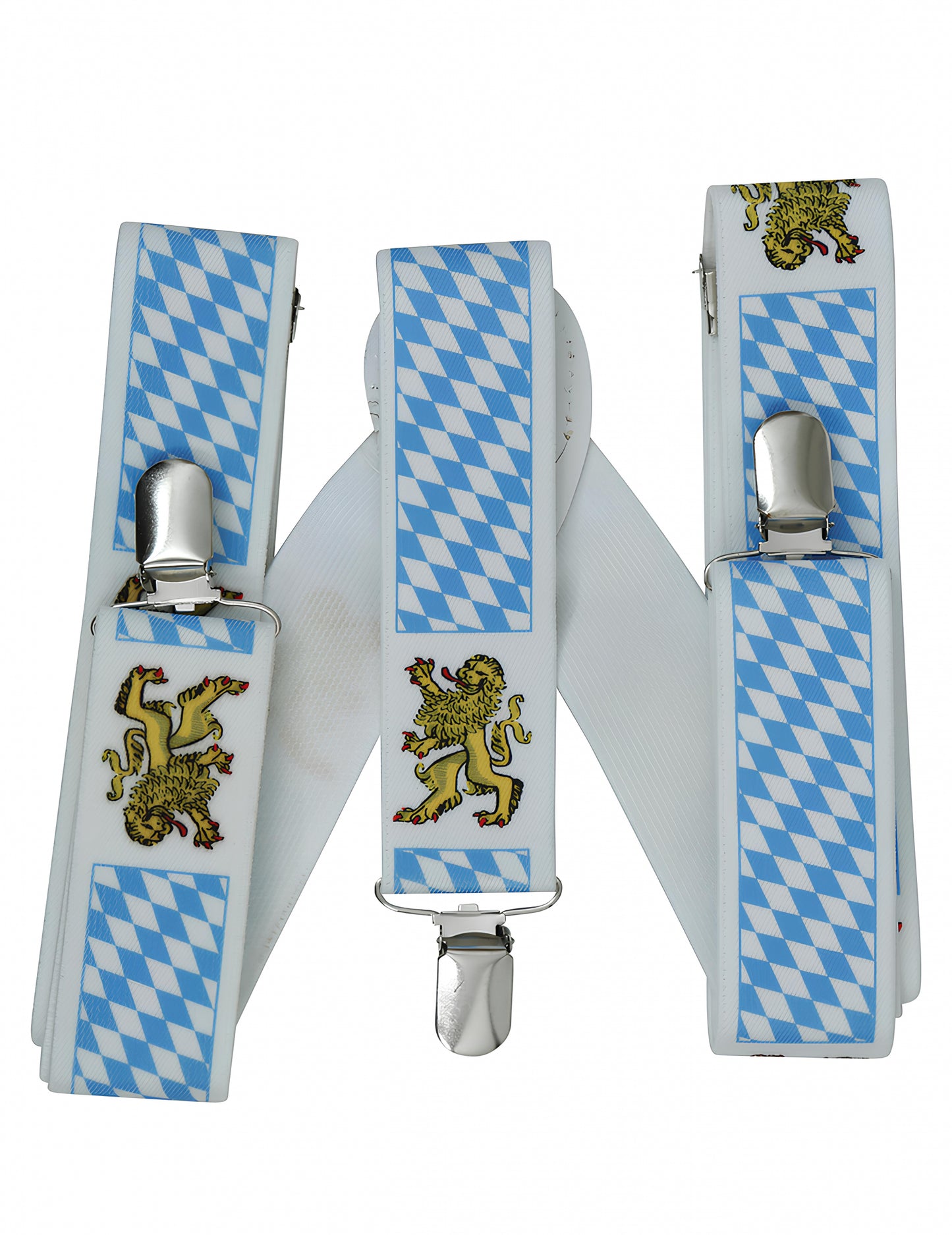 Modrobílé kostkované bavorské šle