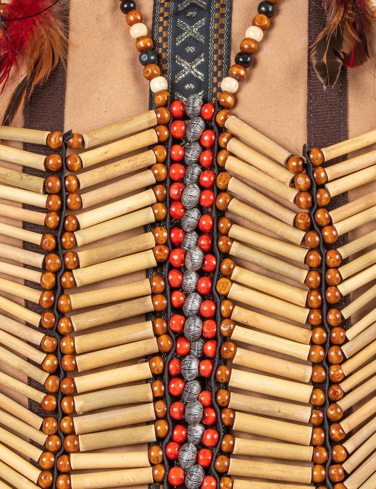 Détail des perles et des ornements du bustier indien