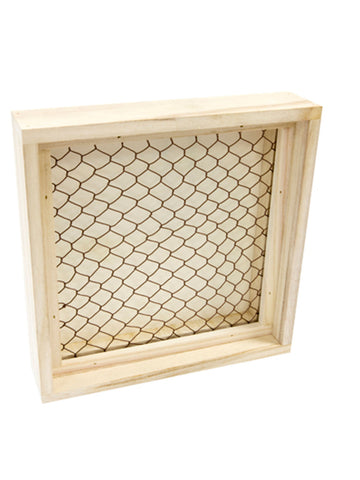 Dřevěný rámeček s efektem síťoviny na vzkazy 25 x 25 cm
