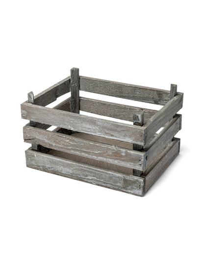 Cagette de décoration en bois pour fête gris vieilli