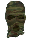 Cagoule camouflage pour adulte vert et marron avec trois ouvertures