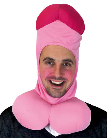 Cagoule humoristique tête de gland pour adulte rose