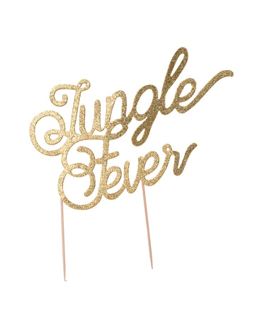 Dřevěný toner na dort z džungle horečky zlatý 20 cm třpytivé