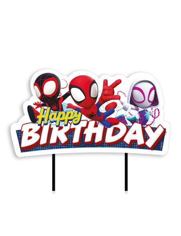 Cake topper Happy Birthday Spidey et ses amis 17,5 cm