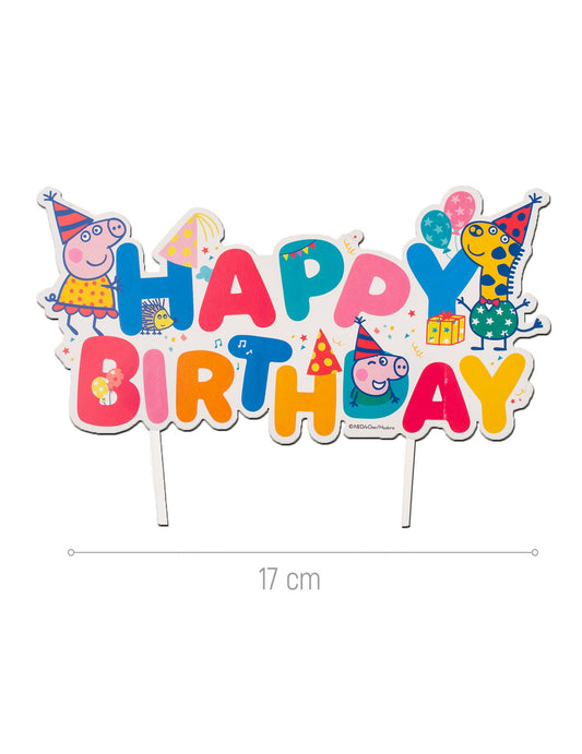 Dimensions du Cake topper Happy Birthday Peppa Pig