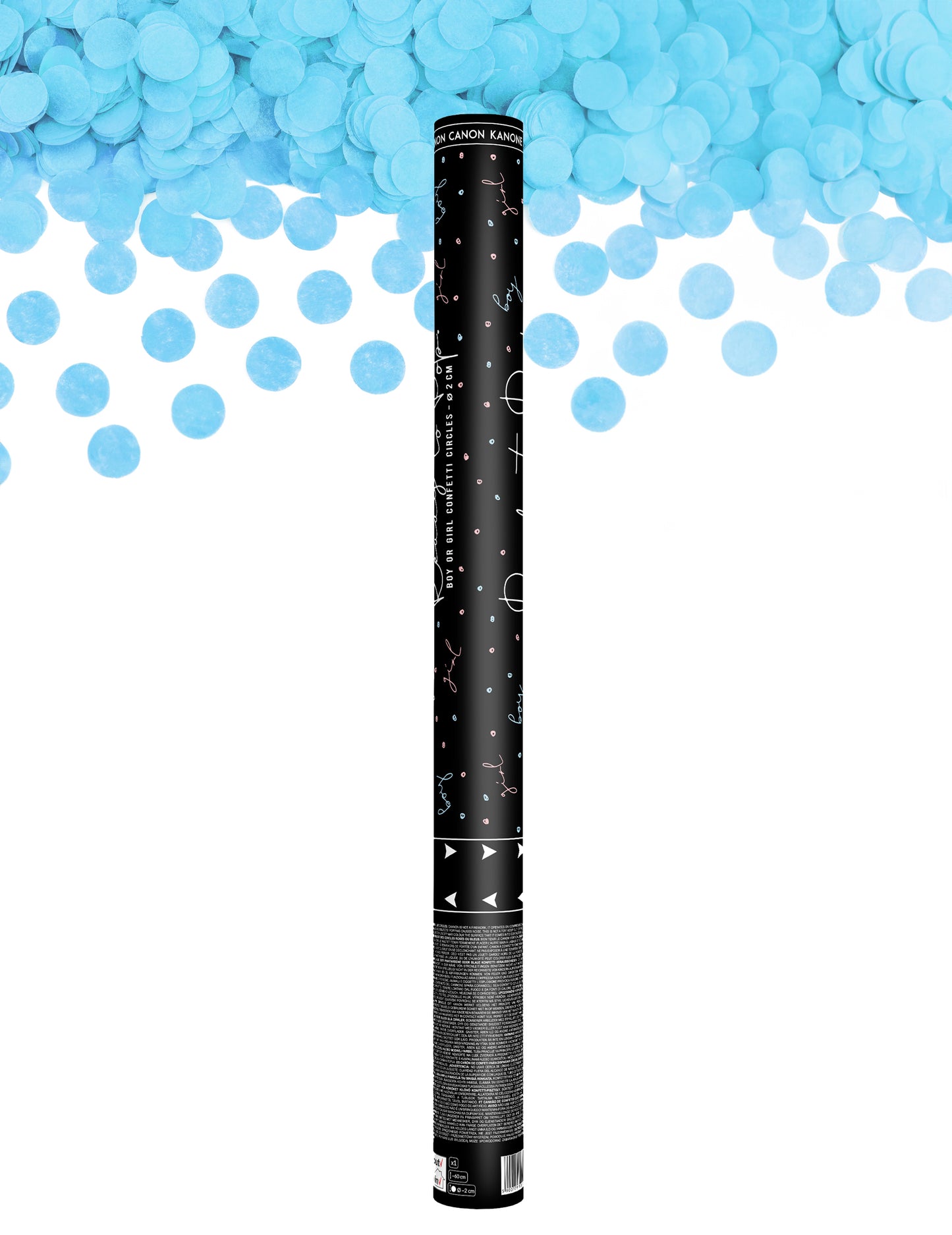 Boy modré konfetové dělo 60 cm miminko