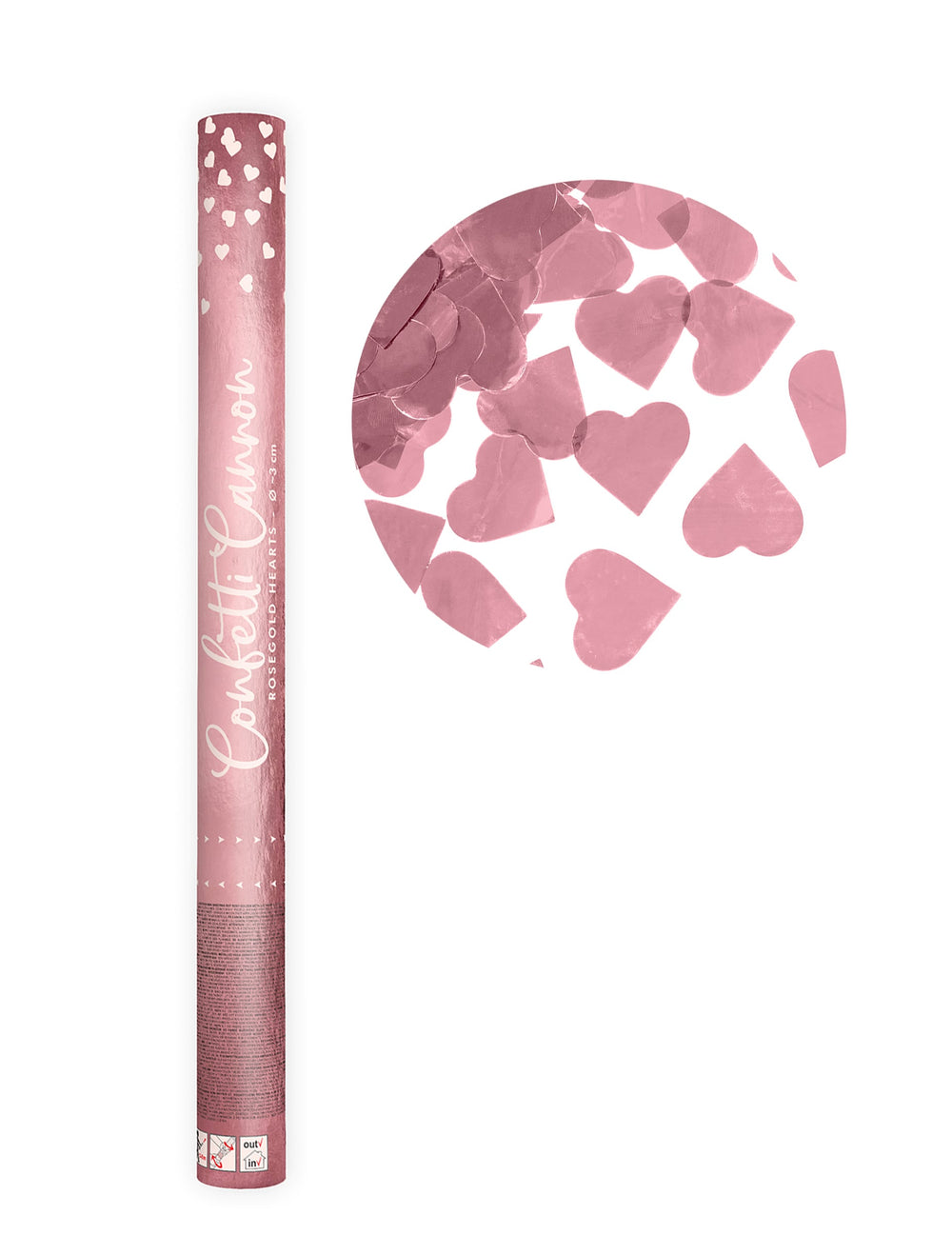 Canon à confettis coeur rose gold