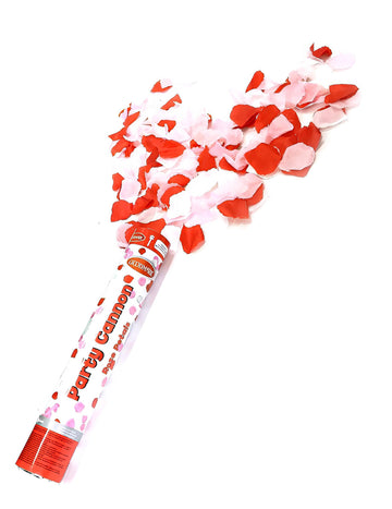 Červené konfetové dělo s srdcem 30 cm