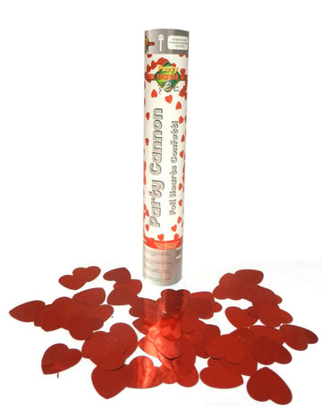 Červené konfetové dělo s srdcem 30 cm