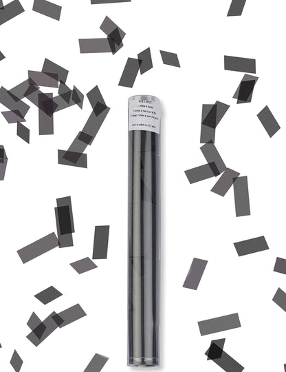 Černý obdélníkový vystřelovač konfet 27 cm