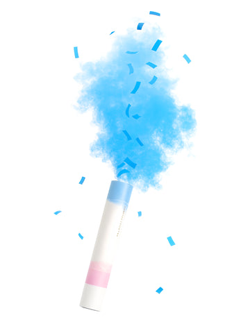 Canon à poudre et confettis pour fête bleu