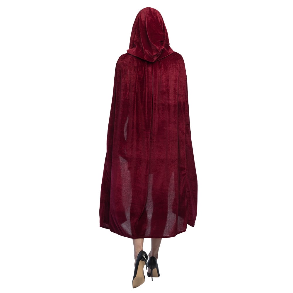 Cape à capuche pour adulte rouge bordeaux