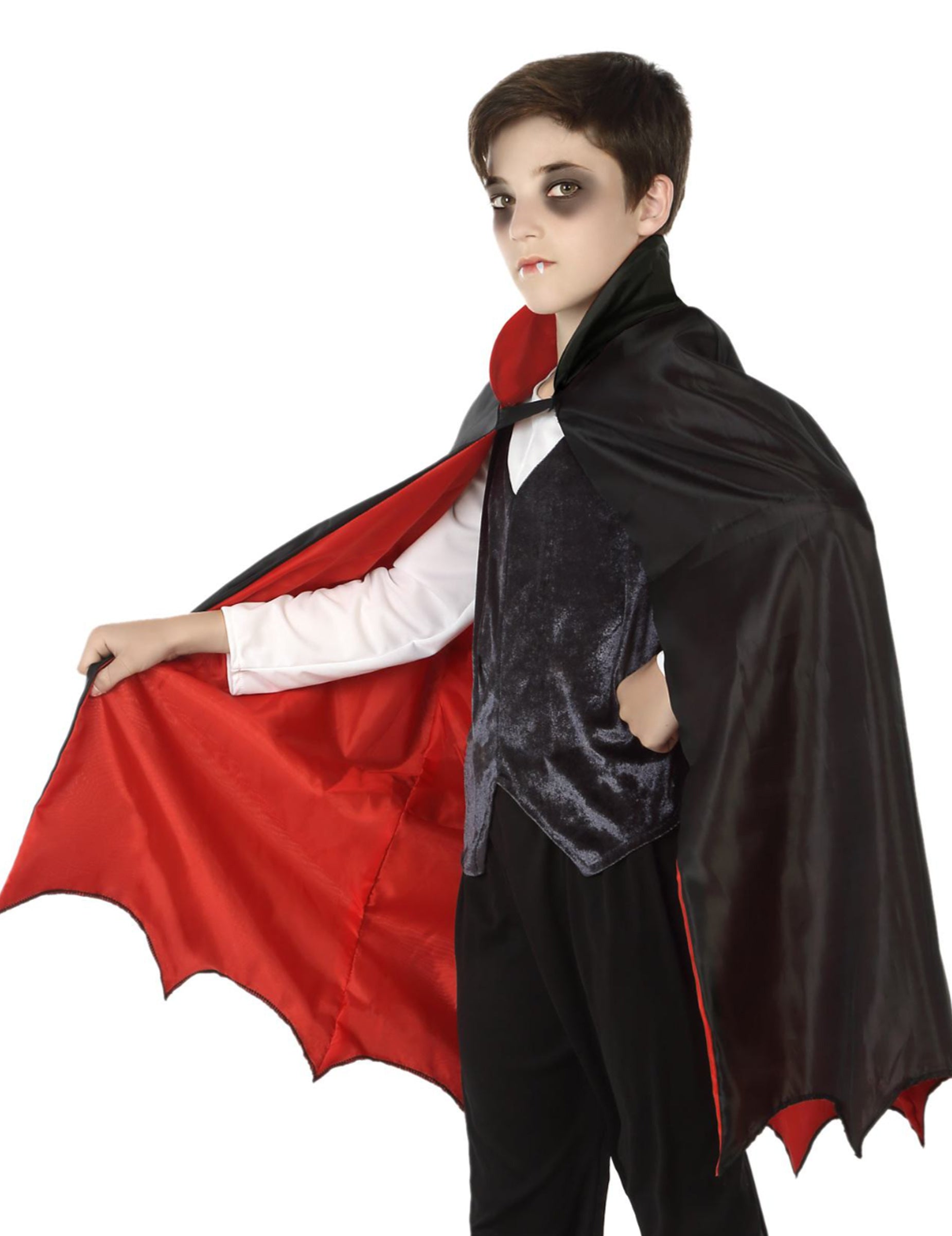 Cape de vampire pour garçon noir et rouge
