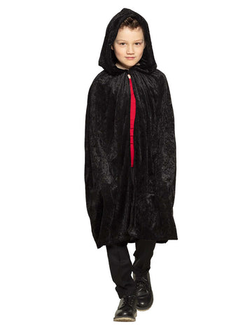 Dětský černý sametový plášť 115 cm