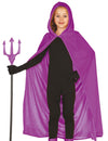 Cape en velours pour enfant violette à capuche