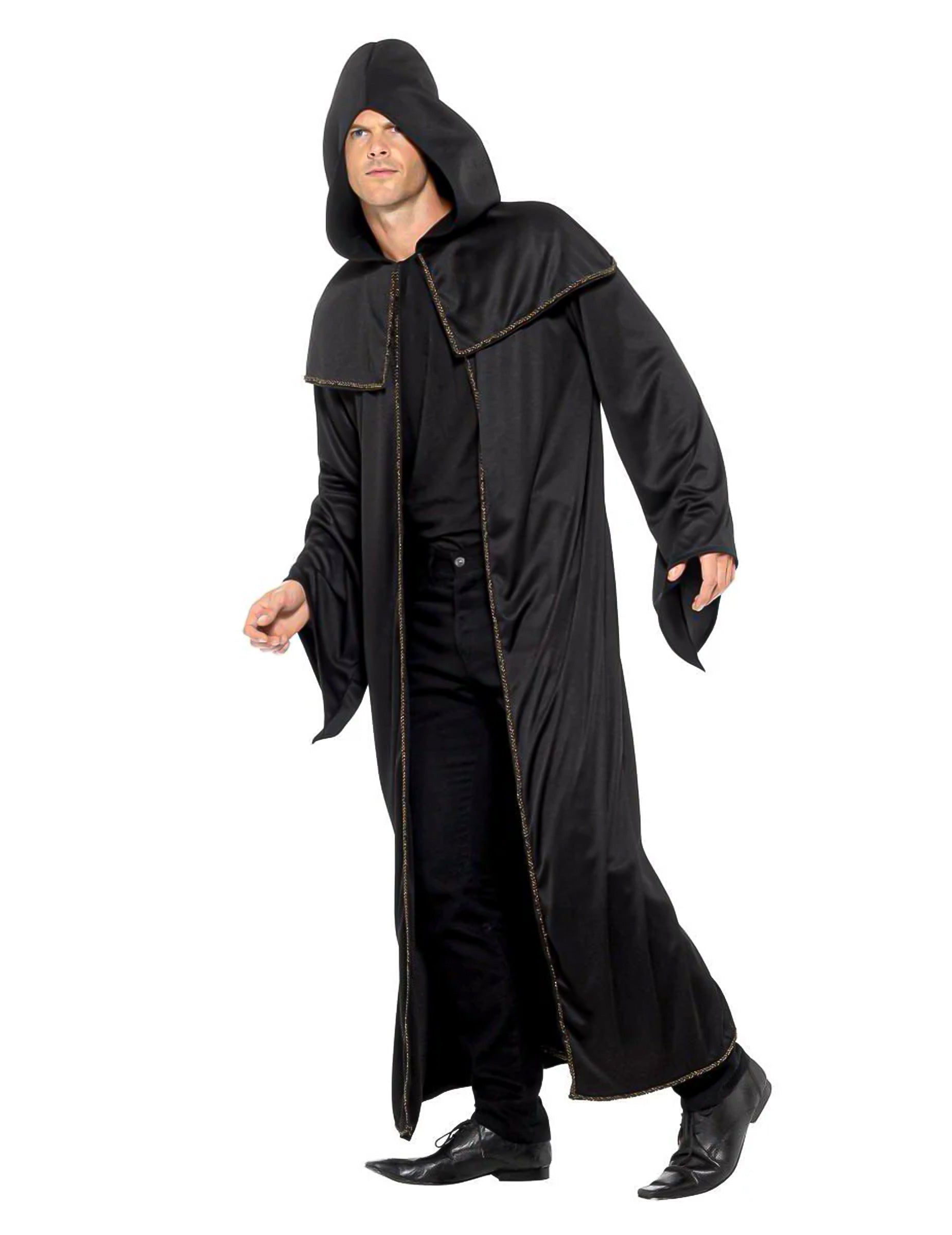 Vue de trois-quarts de la cape étudiant sorcier pour homme