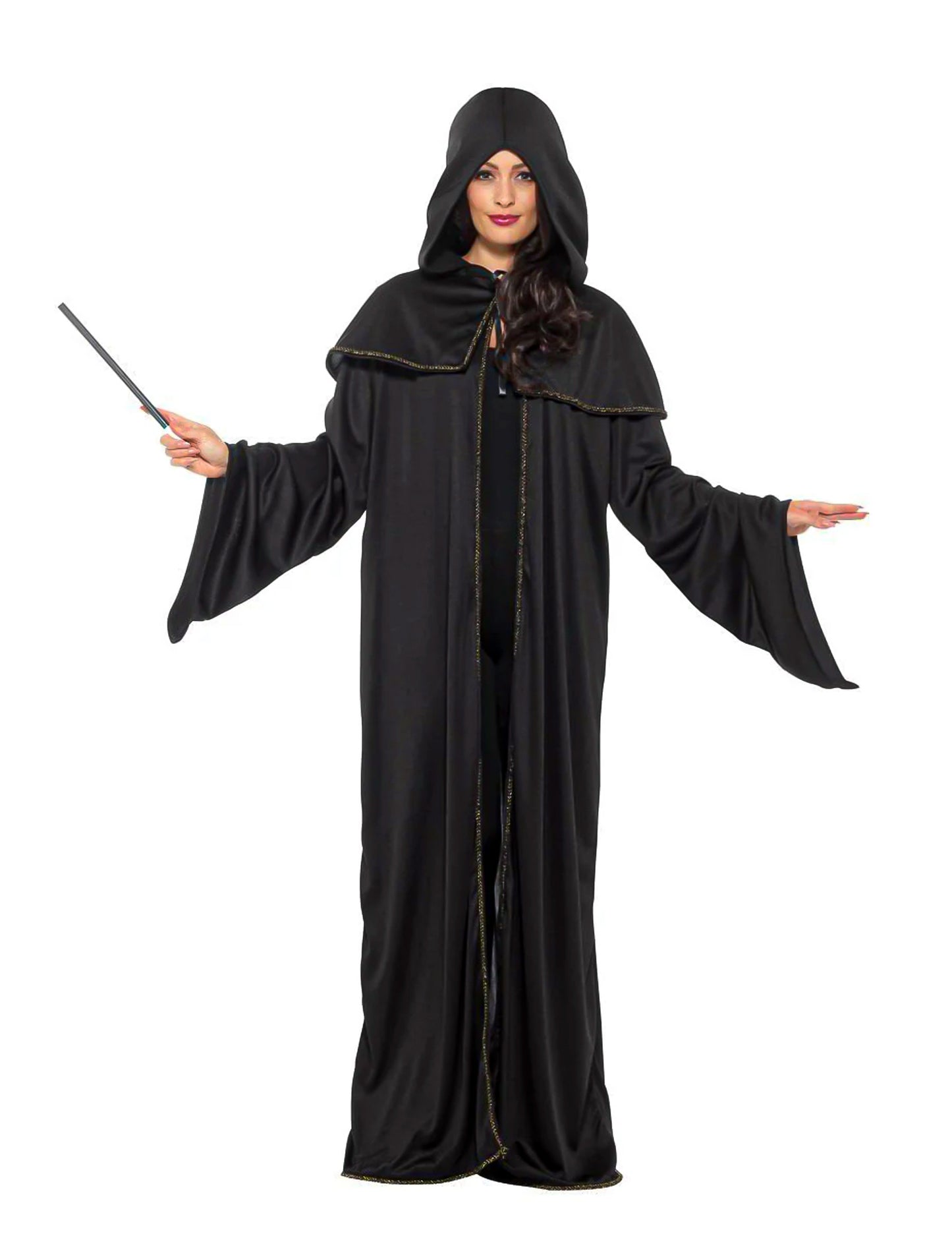 Baguette magique tenue avec la cape étudiant sorcier pour homme