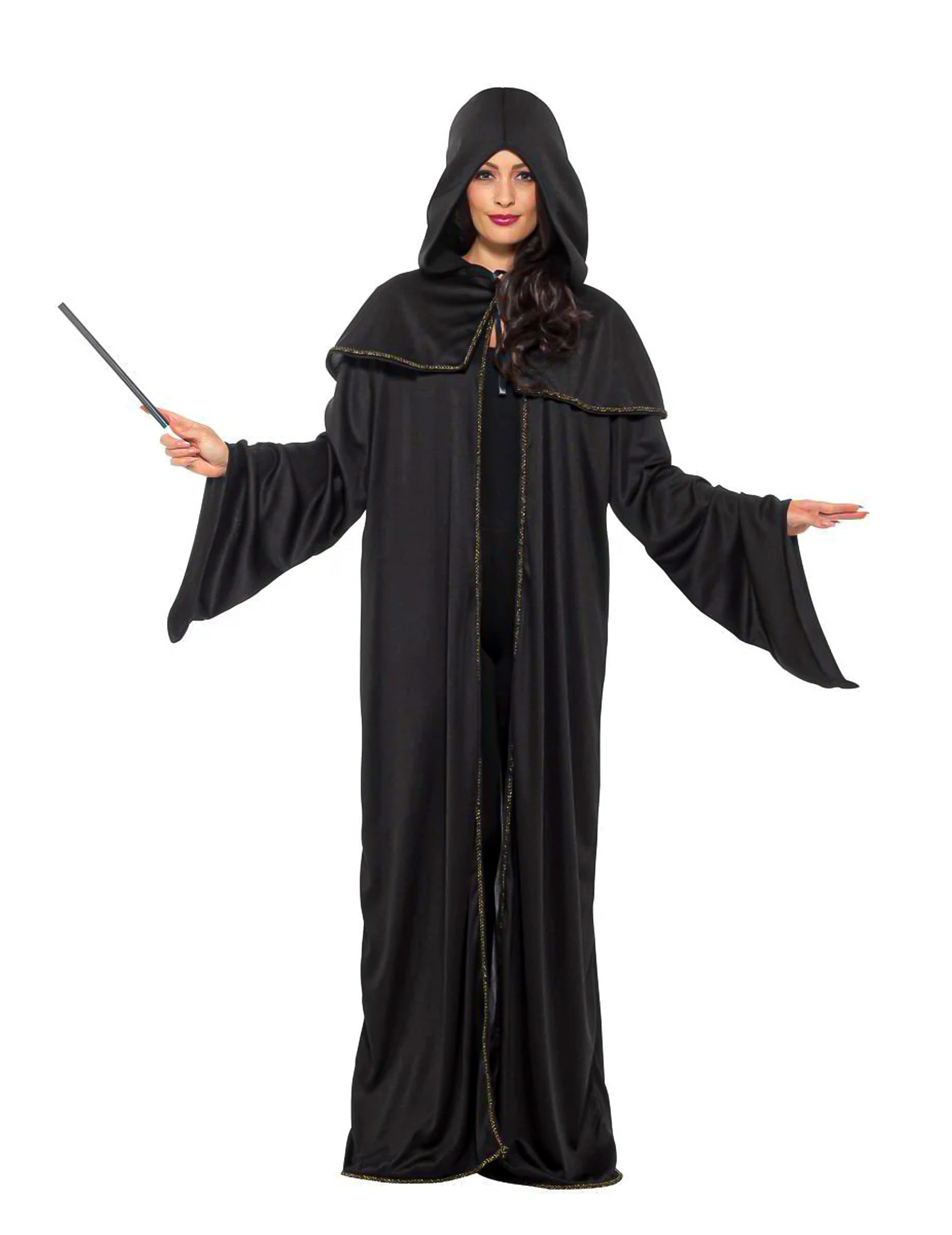 Baguette magique tenue avec la cape étudiant sorcier pour homme