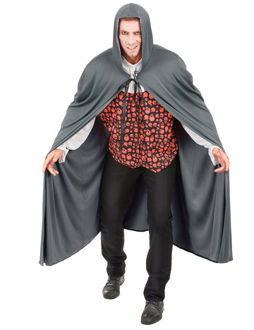 Dlouhý šedý plášť pro dospělé