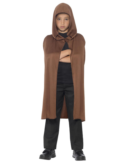 Cape à capuche pour enfant marron