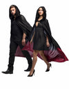 Cape Halloween pour adulte noire avec dégradé rouge