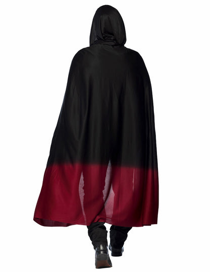 Cape Black Degraded Red Red Adult Halloween
