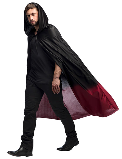 Cape Black Degraded Red Red Adult Halloween