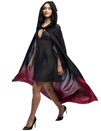 Cape Black Degraded Red Red Adult Halloween