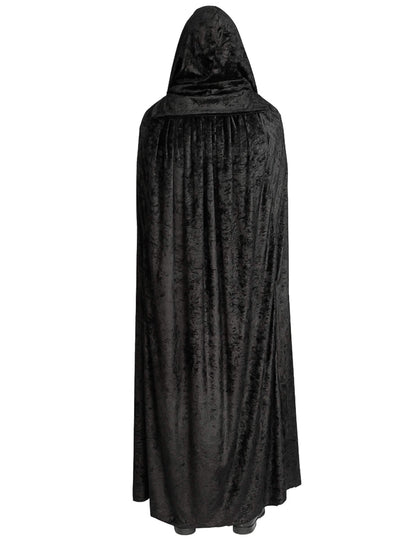 Luxusní velmi dlouhý černý sametový plášť 202 cm