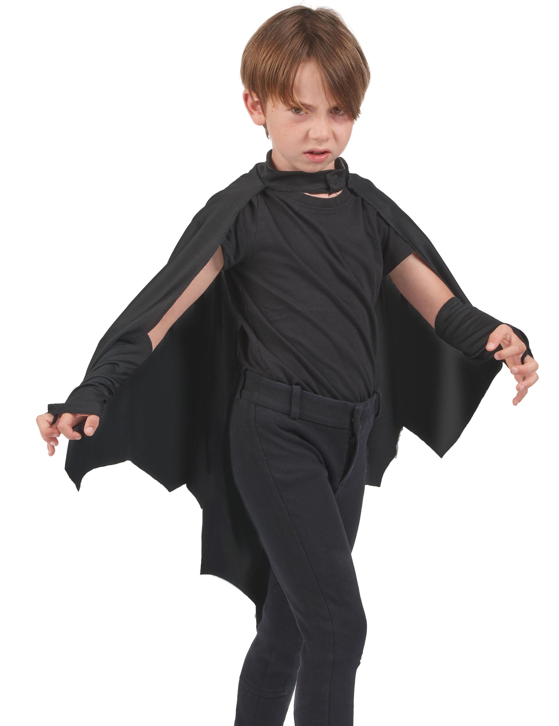 Gros plan sur le buste de la cape vampire chauve-souris