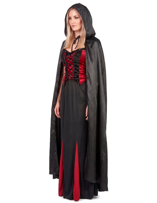 Halloween s černým upírským pláštěm pro dospělé